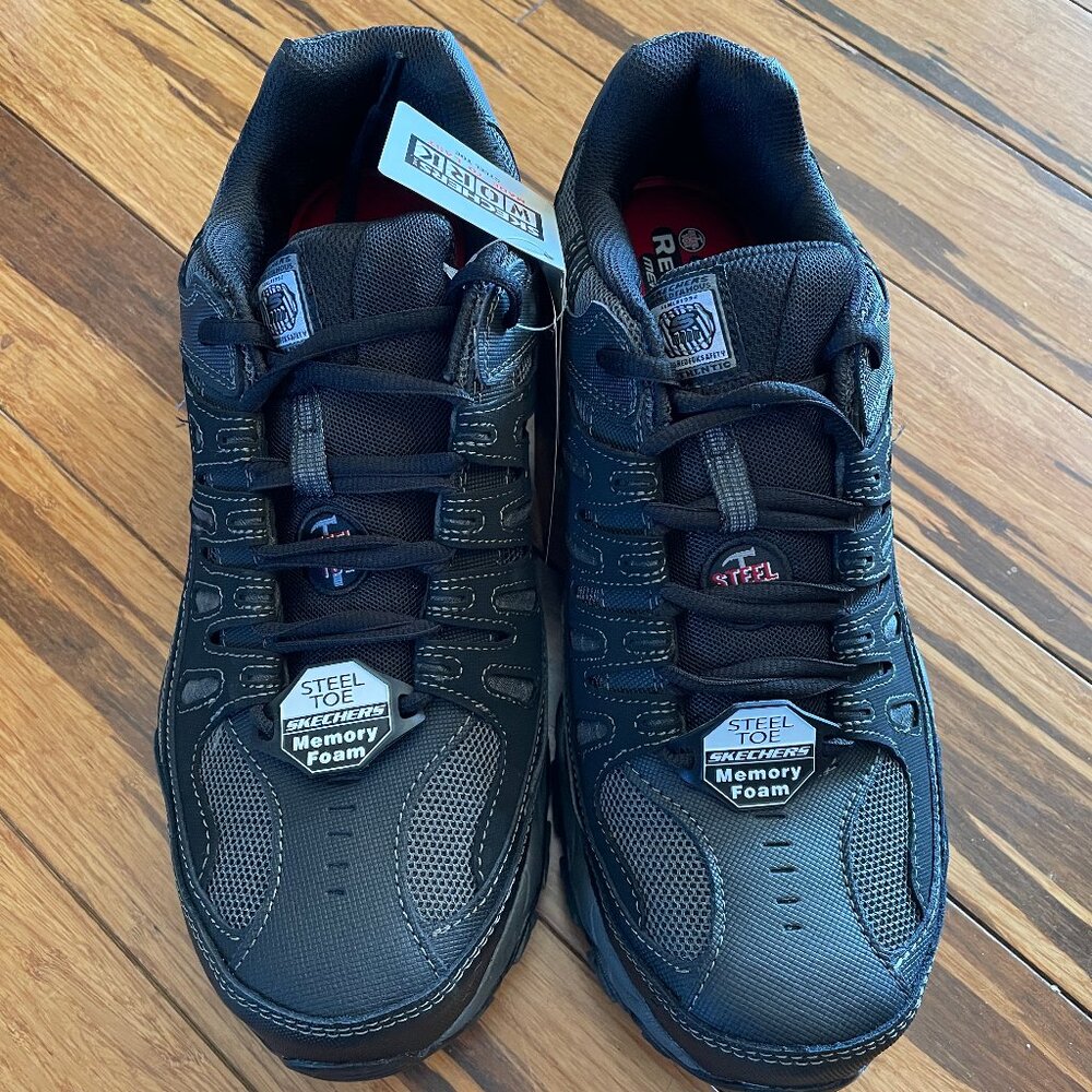 New with Tags - Skechers Work Steel Toe Sneaker Cankton Black Men's Size 12